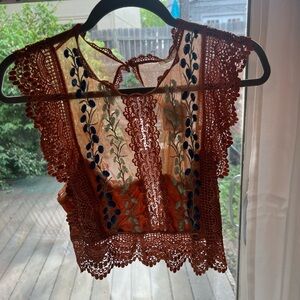 Free People Mesh Top